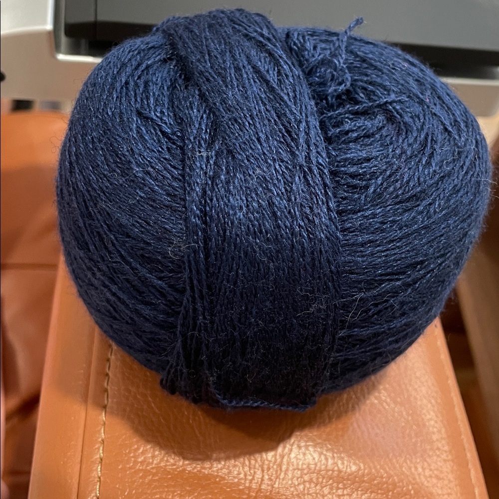 Navy wool blue lace weight yarn